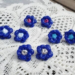 Blue Peony Earrings