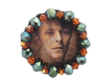 Bowie Orange Brooch - handcrafted one of a kind