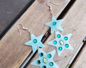 Glow Star Blue Earrings