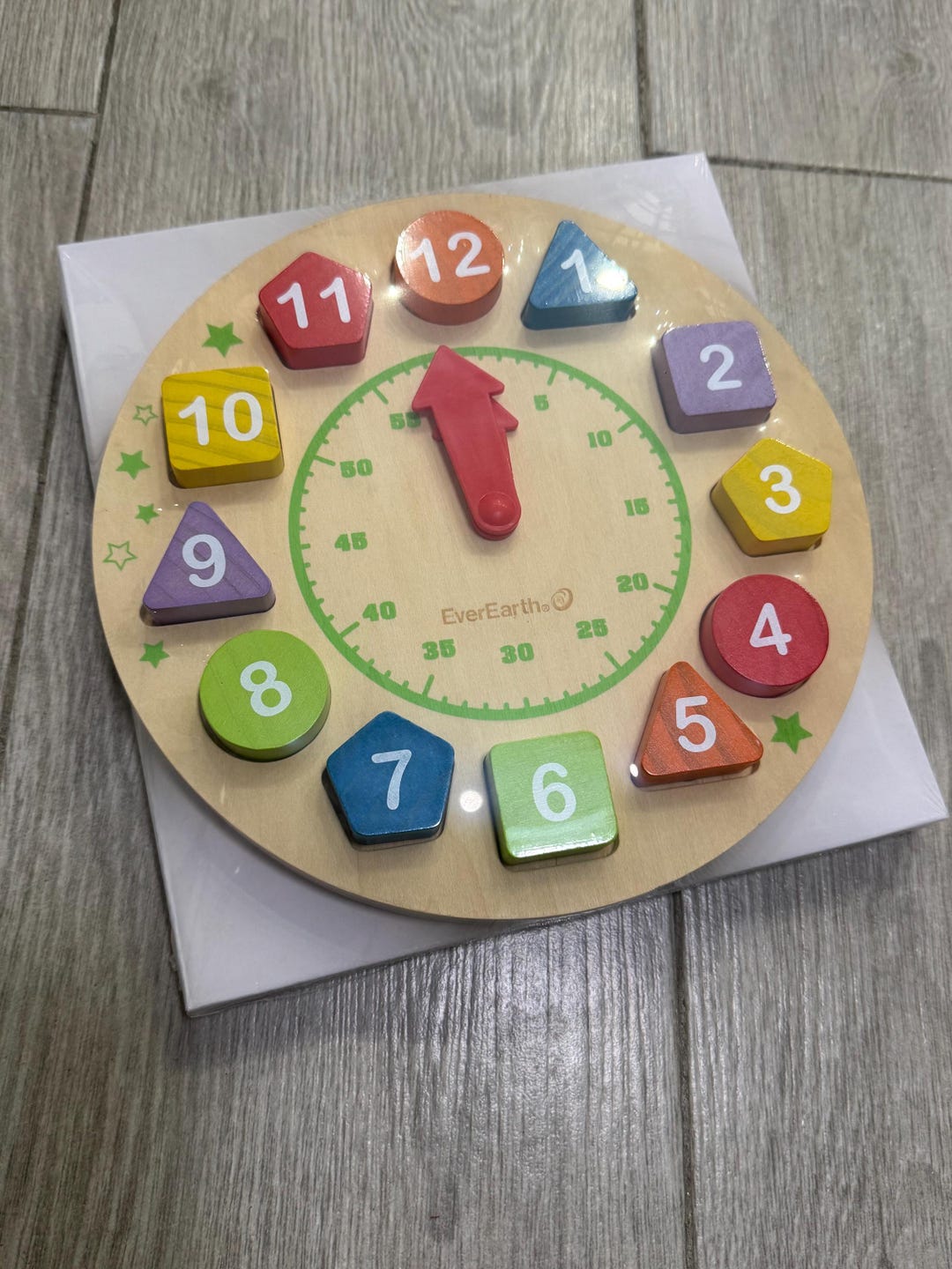 Wooden Montessori Learning Clock – Shape Sorting, Time Teaching Toy ...