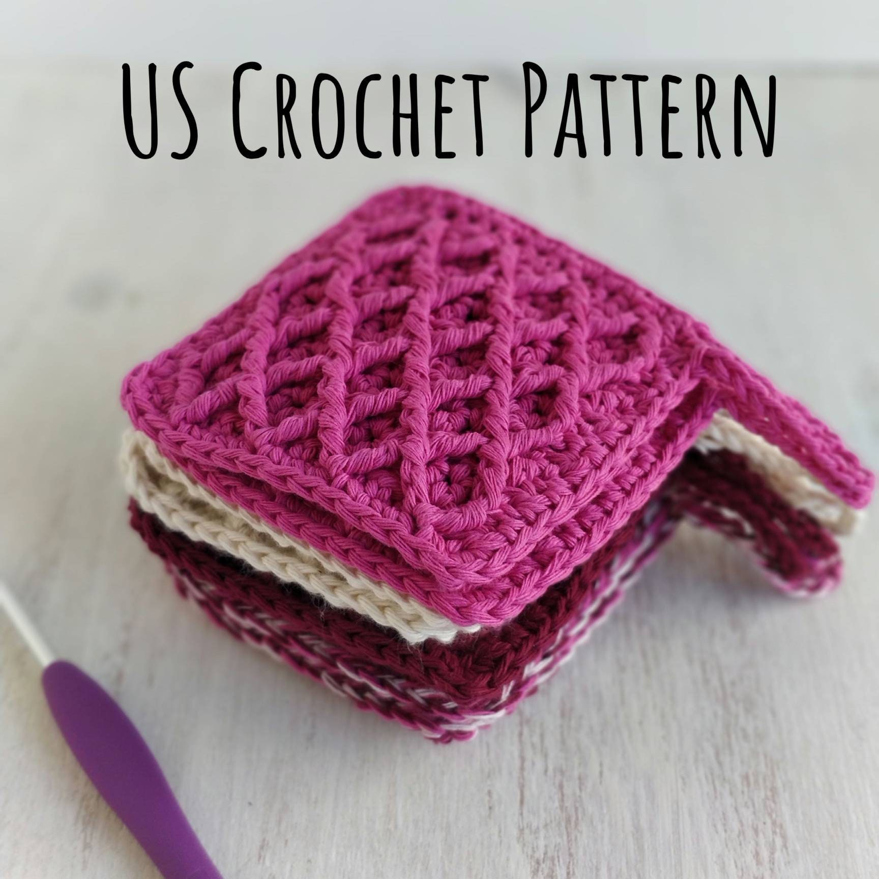 39 Face Scrubby Crochet Patterns: Enhance Your Skincare Routine Today! 10 Pattern Diamond Textured Face Scrubbies US crochet