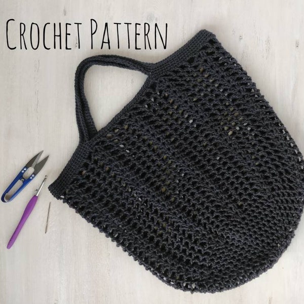 PATTERN Lois Shopping Bag UK version, crochet bag pattern, crochet photo tutorial, string bag pattern, eco string bag