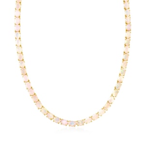 18K Gold Opal Tennis Necklace, Natural Opal Necklace, Ethiopian Opal Necklace, Silver Necklace, October Birthstone Necklace Wedding Necklace