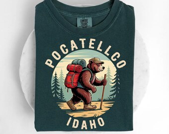 Pocatello Idaho Bear Hiking T-Shirt - Comfort Colors