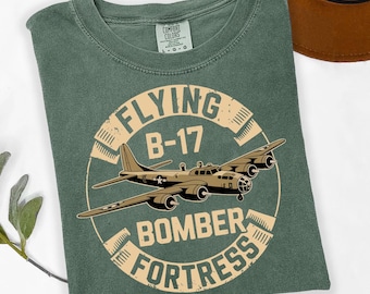 Flying B-17 Bomber Fortress Shirt - Vintage Military Aircraft Tee
