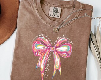 Amazing Grace Coquette Bow Shirt - Christian Faith Tee, Bible Verse Jesus Shirt, Floral Christian Bow Graphic Tee