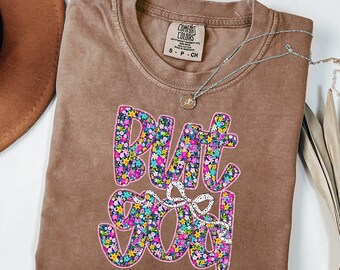 But God Floral Bow Shirt - Christian Faith Tee, Bible Verse Jesus Shirt, Inspirational Faith Graphic Tee