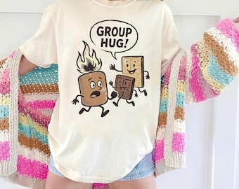 Group Hug Smores Shirt, Funny Camping Smores Tee, Cute Campfire Graphic Shirt, Marshmallow Chocolate Graham Cracker Tee