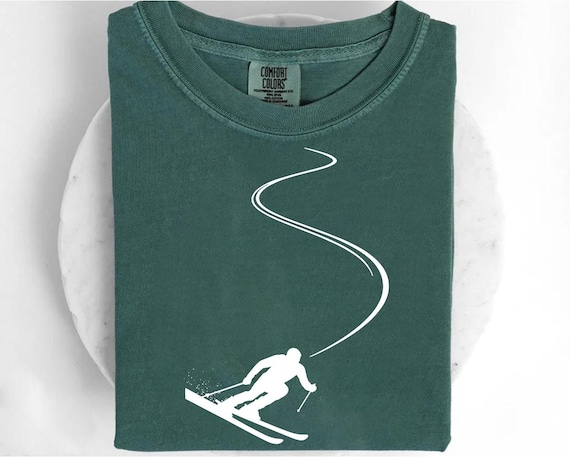 Minimalist Ski Shirt - Skier Line Art Tee - Skiing Graphic Shirt