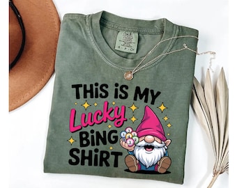 Lucky Gnome Bingo T-Shirt: Funny Bingo Player Gift