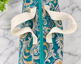 Teal Paisley Hair Tools Bag
