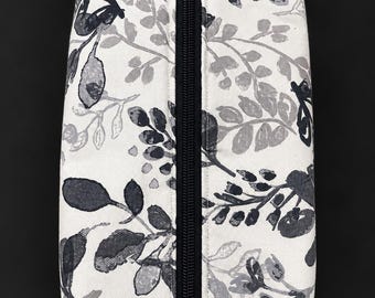 Black and White Floral Medium Essentials Bag