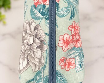 Blue and Pink Floral Medium Essentials Bag