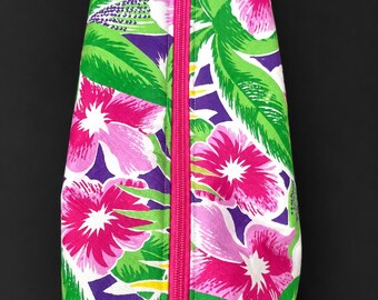 Colorful Pink Floral Large Essentials Bag
