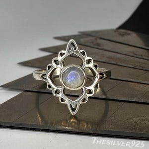Natural Moonstone Ring, 925 Sterling Silver Ring, Designer Handmade Ring, Moonstone Jewelry, Ring For Women, boho Silver Ring, Gift For Her