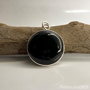 Black Onyx Pendant, 925 Sterling Silver Pendant, Black Gemstone Pendant, Handmade Silver Pendant Necklace,  Onyx Jewelry,  Gift For Her