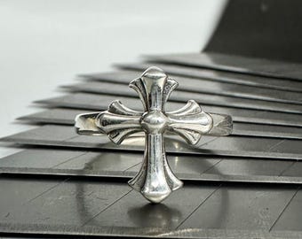 Bague croix en argent sterling 925, bague religieuse chrétienne