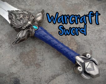 Warcraft Sword | Warcraft Royal Guard Sword | World of Warcraft Sword Replica | Handmade Sword with Leather Sheath Christmas Gift