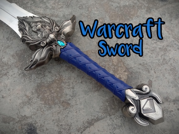 Warcraft Sword | Warcraft Royal Guard Sword | World of Warcraft Sword Replica | Handmade Sword with Leather Sheath Christmas Gift