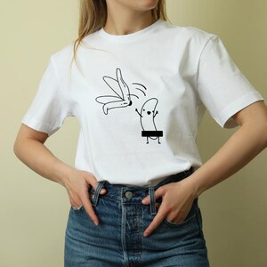 Camiseta de dibujos animados divertida, camiseta gráfica divertida, ropa casual unisex, regalo para amigos, humor de dibujos animados lindo, esencial para todos los días