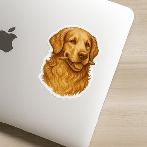 Golden Retriever Kiss-Cut Sticker, Dog Lover Gift, Pet Owner Decals, Laptop Stickers, Cute Animal Decor