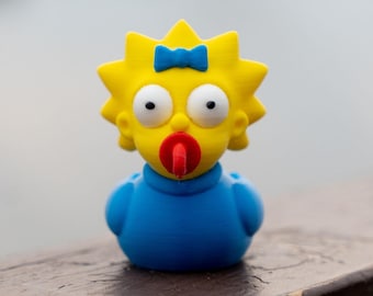 Maggie Simpson Rubber Duck | Funny 3D Printed Duck | Simpsons Collectible Figurine | Gift for off-road / adventure car Fans & Ducking Lovers