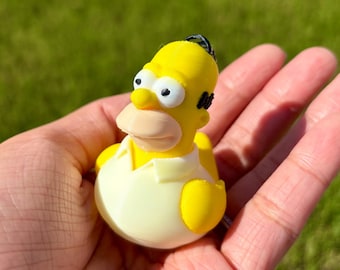 Homer Simpson Rubber Duck | Funny 3D Printed Duck | Simpsons Collectible Figurine | Gift for off-road / adventure car Fans & Ducking Lovers