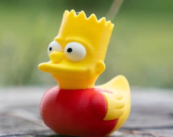 Bart Simpson Rubber Duck | Funny 3D Printed Duck | Simpsons Collectible Figurine | Gift for off-road / adventure car Fans & Ducking Lovers