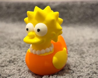 Lisa Simpson Rubber Duck | Funny 3D Printed Duck | Simpsons Collectible Figurine | Gift for off-road / adventure car Fans & Ducking Lovers