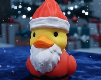 Santa Claus Rubber Duck | Funny 3D Printed Christmas Figurine | Holiday Gift for Christmas Lovers, Stocking Stuffers & Duck Collectors