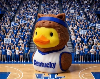 3D Printed Kentucky Wildcats Duck, Big Blue Nation Game Day, NCAA Mascot Collectible