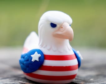 USA Duck, 3D Printed Figurine, American Pride Car Decor