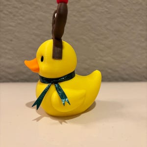 Christmas Reindeer Rubber Duck | 3D Printed Duck with Antlers and Scarf | Cute Holiday Collectible | Gift for Mom image 8