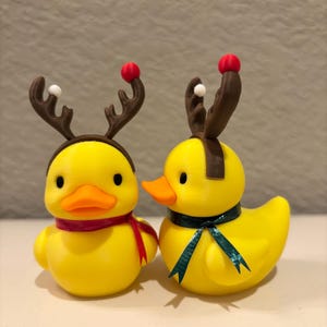 Christmas Reindeer Rubber Duck | 3D Printed Duck with Antlers and Scarf | Cute Holiday Collectible | Gift for Mom image 12