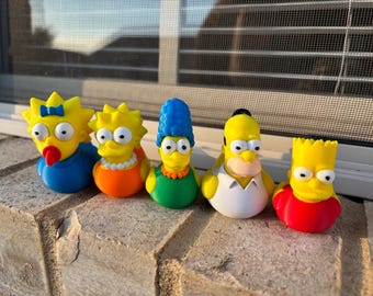 Simpson Family Rubber Duck Bundle | 3D Printed Duck Set | Gift for off-road car Fans & Ducking Lovers  | Dad or Mom's Birthday Present