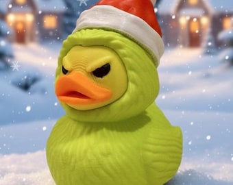 The Grinch Rubber Duck | 3D Printed Christmas Gift | Stocking stuffer | Gift For Kids | Off-road lover