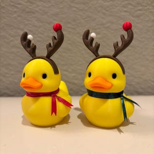 Christmas Reindeer Rubber Duck | 3D Printed Duck with Antlers and Scarf | Cute Holiday Collectible | Gift for Mom image 11