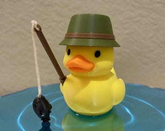 Fisher Duck | Novelty Country Vibe Duck | Outdoor Adventure Duck | For Off-Road Vehicle Fans| Fishing Lover Collectible