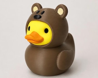 Teddy Bear Duck 3D Printed Figure for Vehicle Dashboard Decor