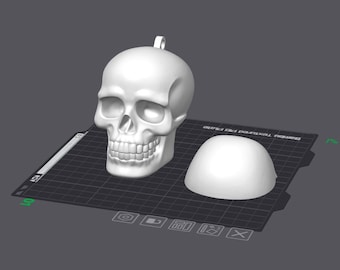 Archivo STL para bolsa de excrementos de perro con forma de calavera de Halloween / Dispensador de bolsas para excrementos de mascotas imprimible en 3D / Accesorio espeluznante para perros de Halloween