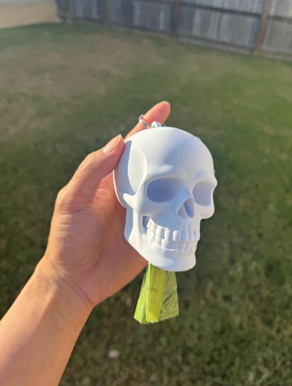 Halloween Skull Dog Poop Bag Holder : Poop Bag Dispenser, Gift for Pets owner, Gothic Dog Walking Gear