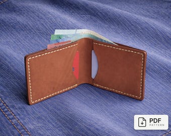 Leather Bifold Wallet Pattern PDF | Wallet Template | Leather Wallet Pattern | 5mm Stitching Holes