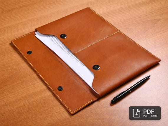 Leather Folder Pattern PDF | Document Holder Template | Document Case | A4 Leather Folder | File Folder | Document Organizer