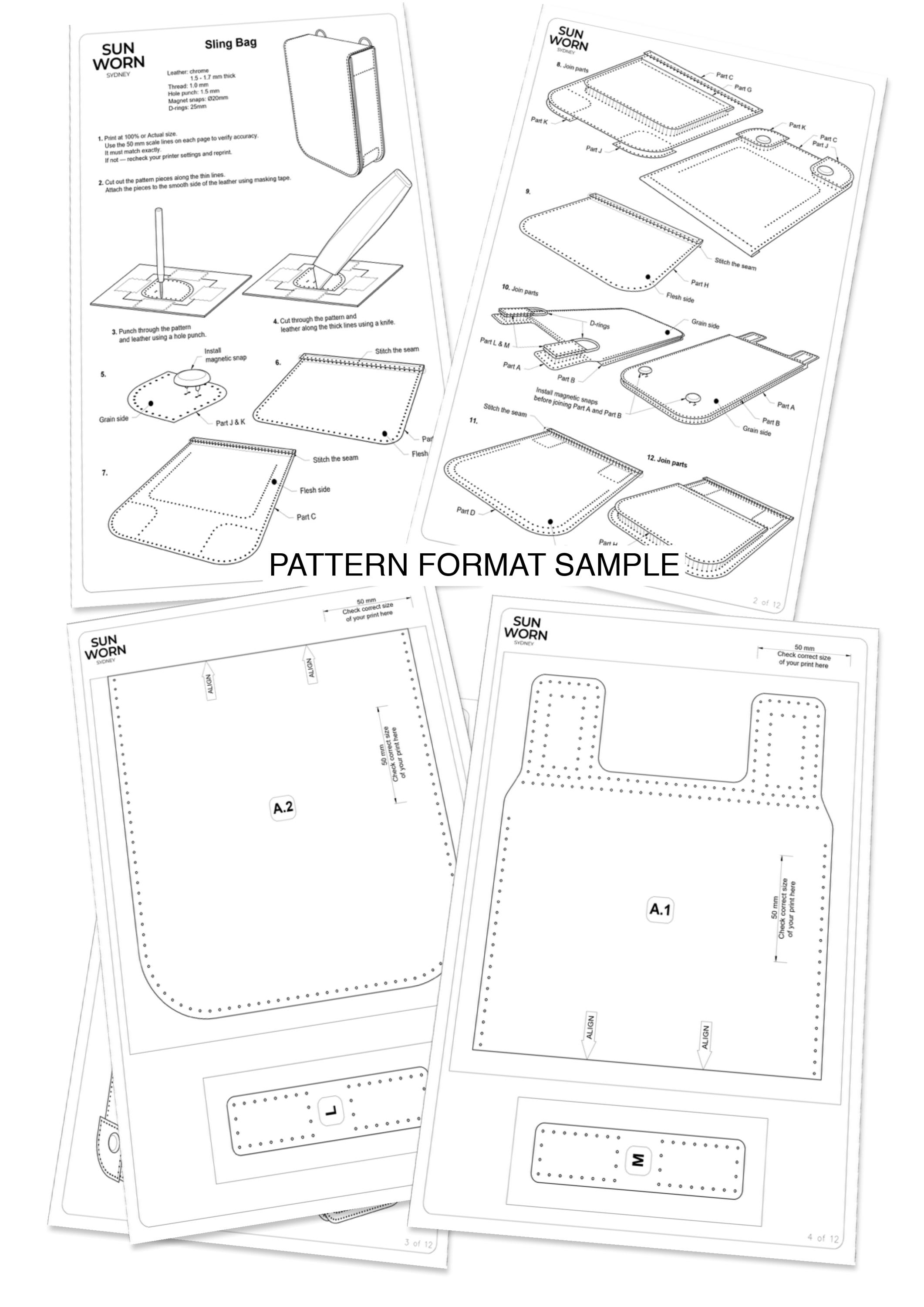 Leather Folder Pattern PDF | Document Holder Template | Document Case ...