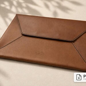 Leather Envelope Folder Pattern PDF | A4 Document Holder Template | Leather Portfolio Pattern | File Case | DIY Leather Folder