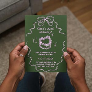 Bearbeitbare Geburtstagseinladung • Herzkuchen Design • 5 Farbthemen • Digitaler Download