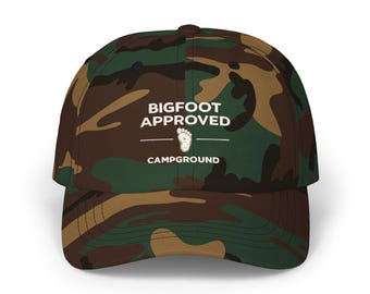 Bigfoot Approved Campground Cap | Camo Baseball Hat