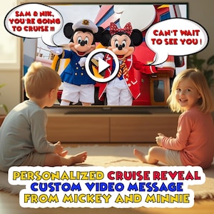 DISNEYCRUISE*** Personalized Cruise Trip Reveal Video  - Trip Announcement - Mickey & Minnie Message for Kids to DisneyCruise