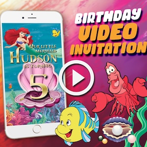 Mermaid Birthday Invitation Video | Princess Ariel Birthday Invite | Little Mermaid Personalized Video