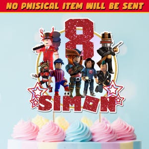 DIGITAL FILE - Roblox for boys PRINTABLE Cake Topper, Roblox gamer Birthday Decor, Personalized Cake Topper for Birthday Celebrations